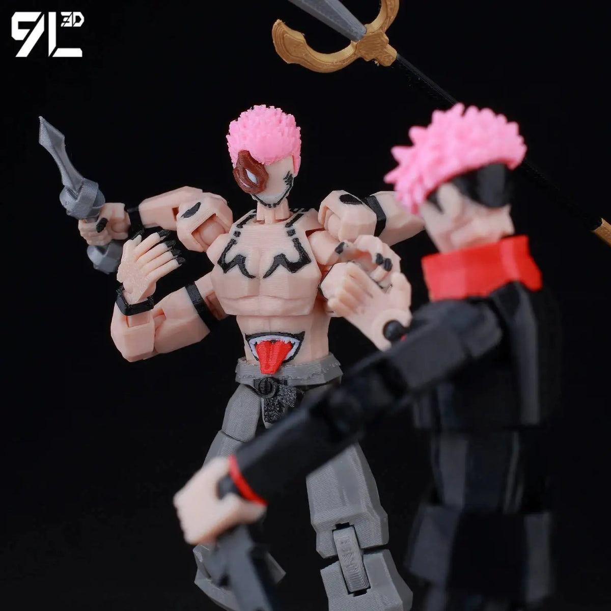 Figurine Articulée 3D Jujutsu Kaisen 13+ cm | Fushiguro Toji, Gojo Satoru, Yuji - Pièces Interchangeables|Impression 3D - RukaCraft