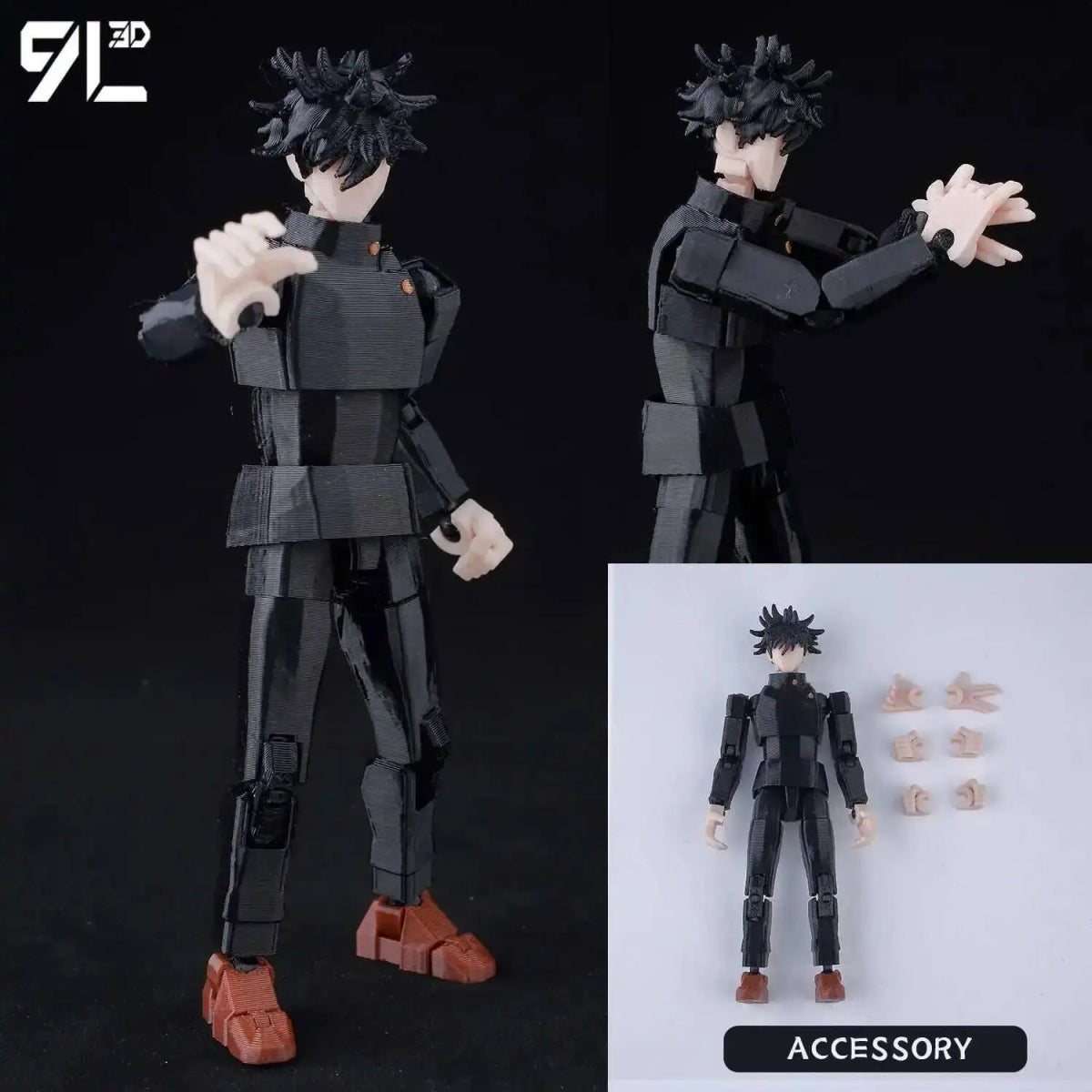 Figurine Articulée 3D Jujutsu Kaisen 13+ cm | Fushiguro Toji, Gojo Satoru, Yuji - Pièces Interchangeables|Impression 3D - RukaCraft