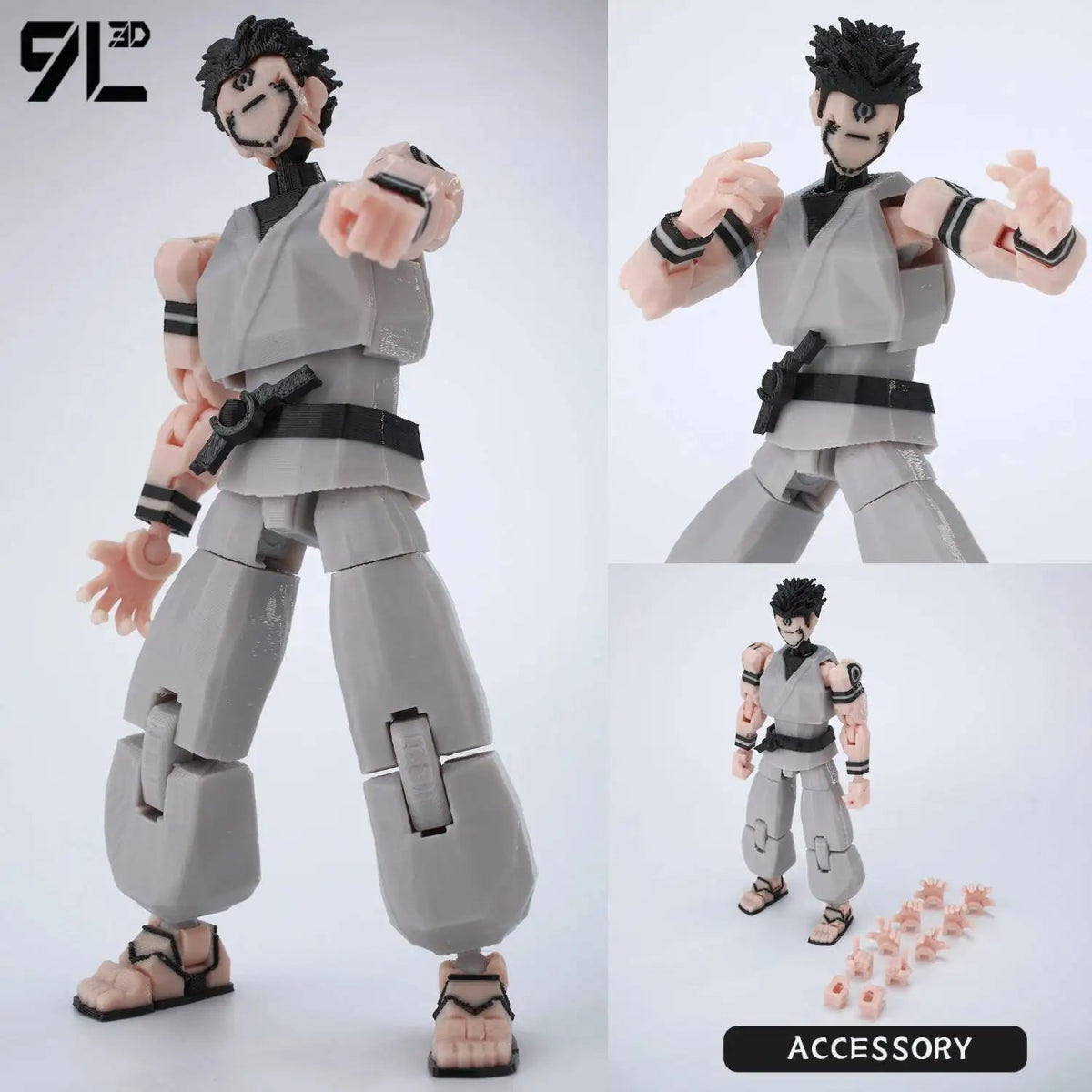 Figurine Articulée 3D Jujutsu Kaisen 13+ cm | Fushiguro Toji, Gojo Satoru, Yuji - Pièces Interchangeables|Impression 3D - RukaCraft