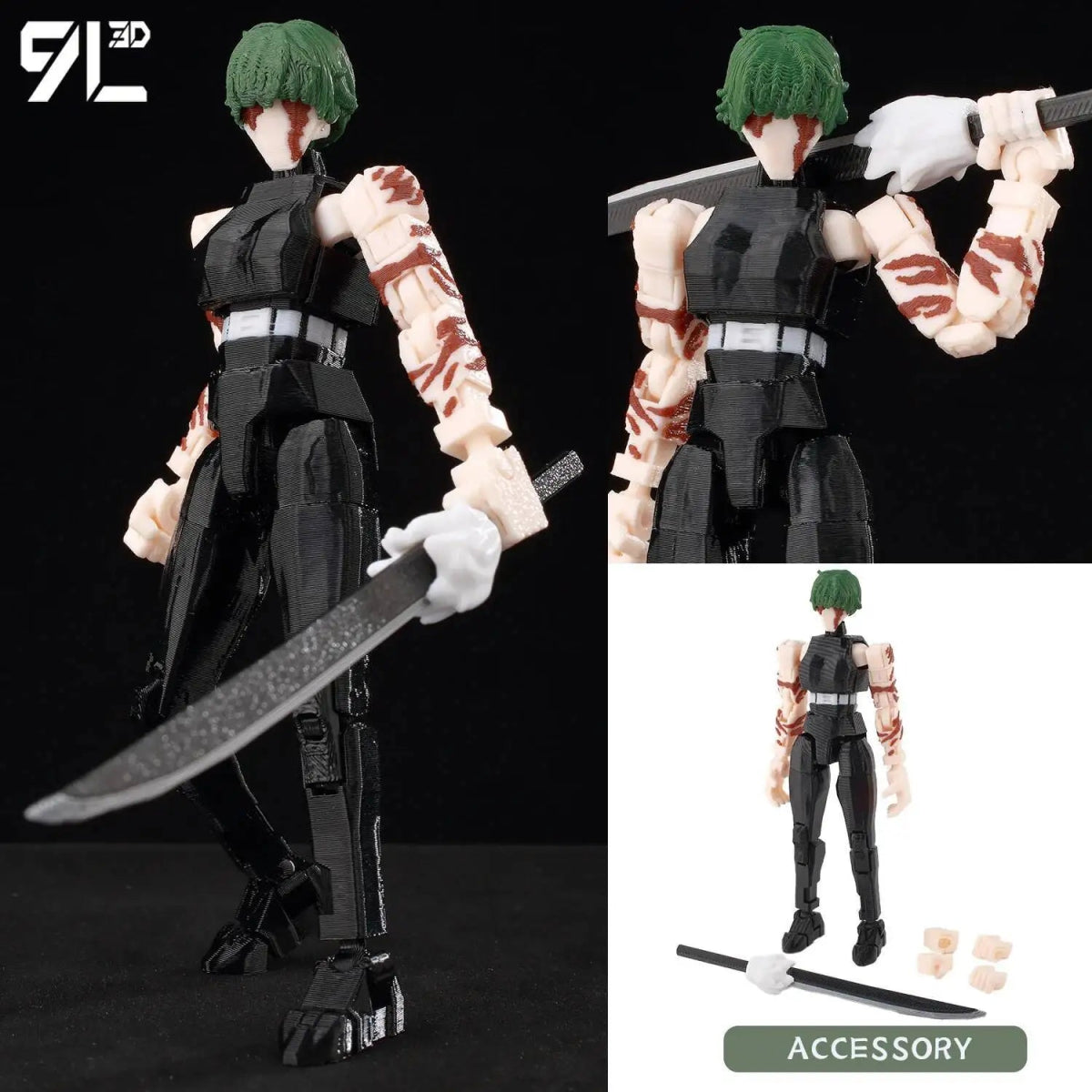 Figurine Articulée 3D Jujutsu Kaisen 13+ cm | Fushiguro Toji, Gojo Satoru, Yuji - Pièces Interchangeables|Impression 3D - RukaCraft