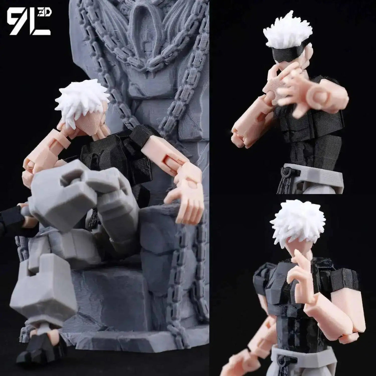 Figurine Articulée 3D Jujutsu Kaisen 13+ cm | Fushiguro Toji, Gojo Satoru, Yuji - Pièces Interchangeables|Impression 3D - RukaCraft