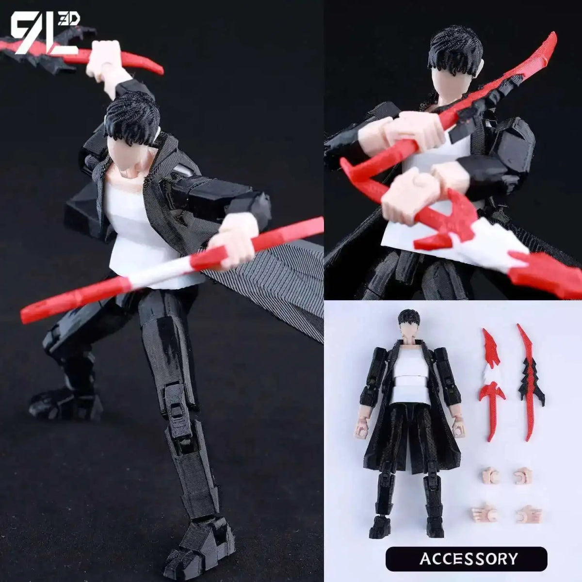 Figurine Articulée 9L3D 13cm Multi - Anime | Collection Personnages (Bleach, One Punch Man, Naruto, etc.) | Impression 3D - RukaCraft