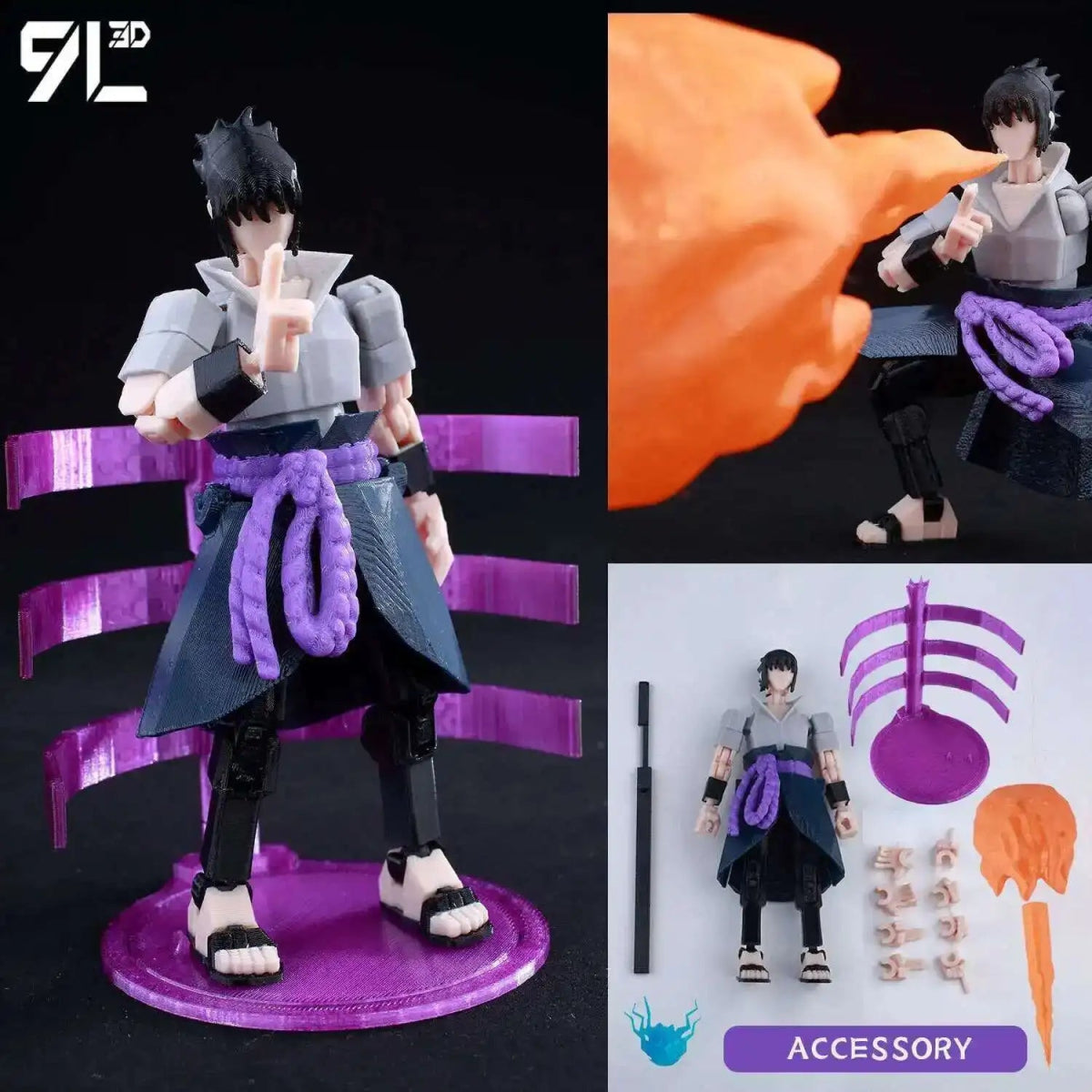 Figurine Articulée 9L3D 13cm Multi - Anime | Collection Personnages (Bleach, One Punch Man, Naruto, etc.) | Impression 3D - RukaCraft