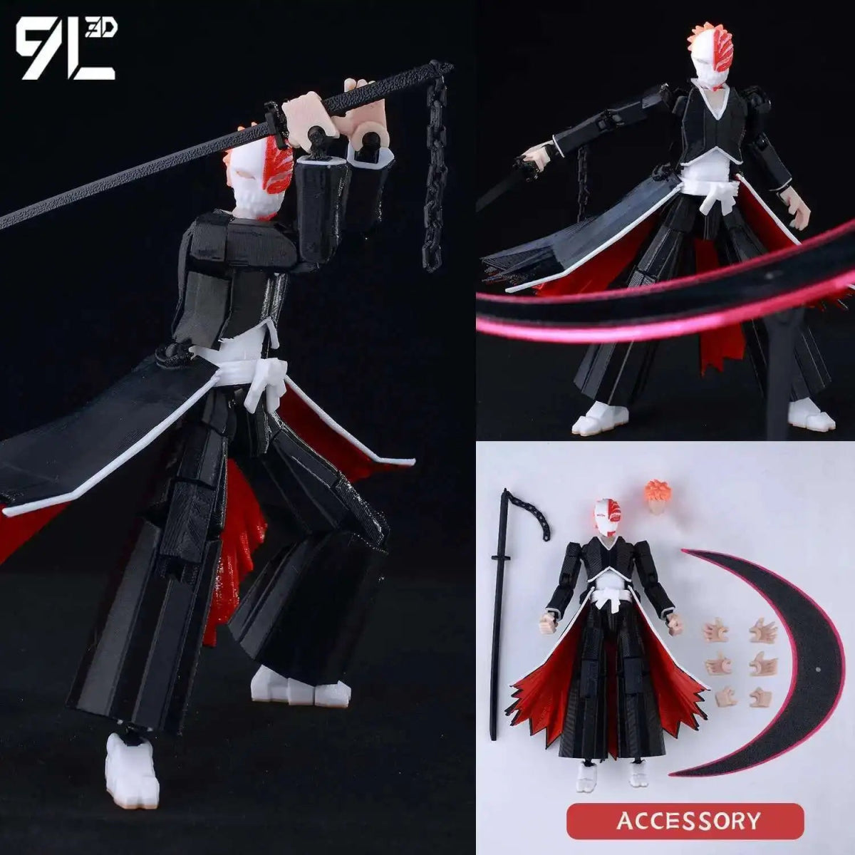 Figurine Articulée 9L3D 13cm Multi - Anime | Collection Personnages (Bleach, One Punch Man, Naruto, etc.) | Impression 3D - RukaCraft