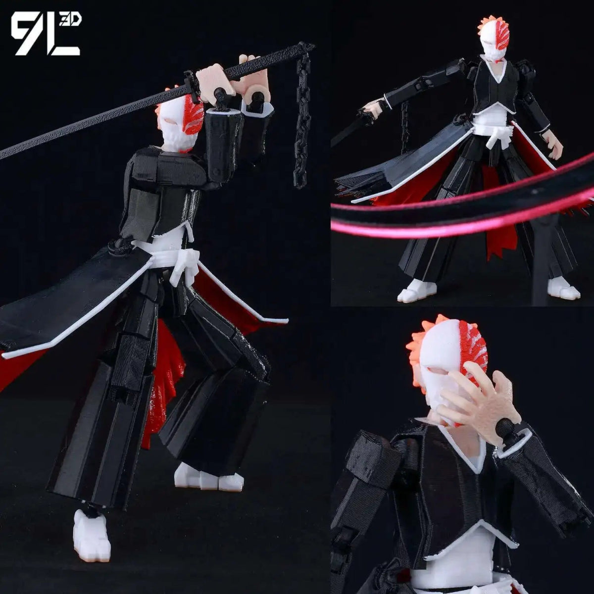 Figurine Articulée 9L3D 13cm Multi - Anime | Collection Personnages (Bleach, One Punch Man, Naruto, etc.) | Impression 3D - RukaCraft