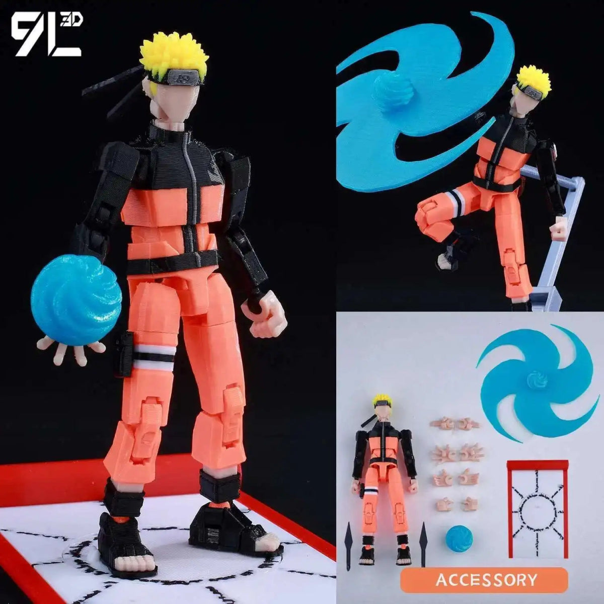 Figurine Articulée 9L3D 13cm Multi - Anime | Collection Personnages (Bleach, One Punch Man, Naruto, etc.) | Impression 3D - RukaCraft