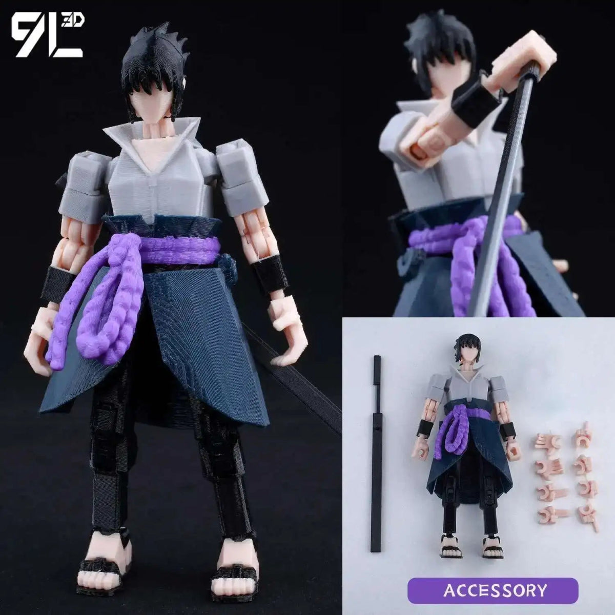 Figurine Articulée 9L3D 13cm Multi - Anime | Collection Personnages (Bleach, One Punch Man, Naruto, etc.) | Impression 3D - RukaCraft