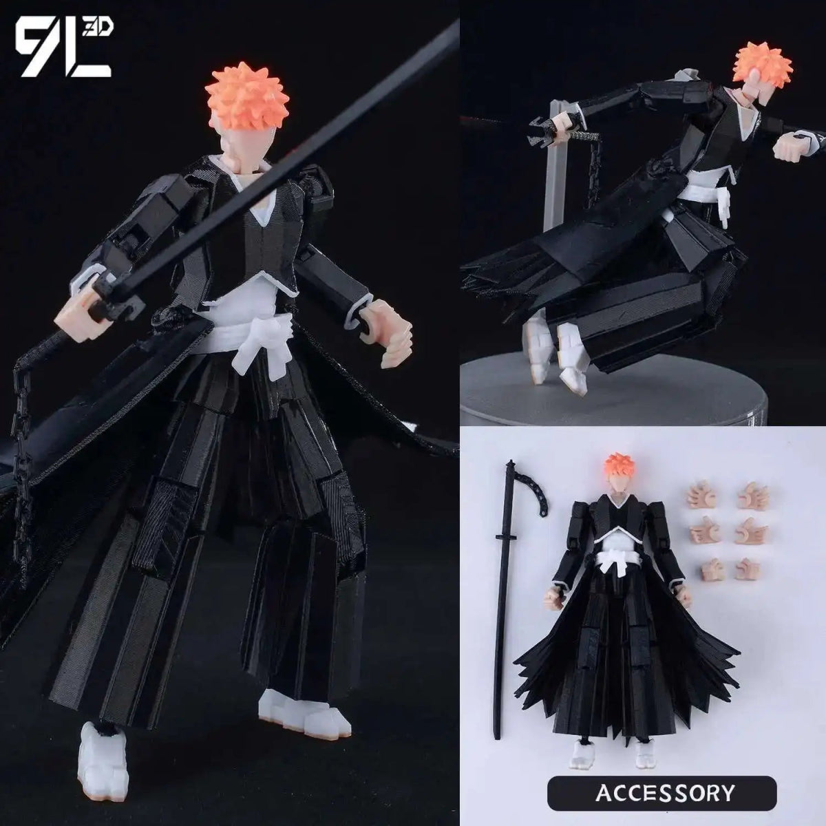 Figurine Articulée 9L3D 13cm Multi - Anime | Collection Personnages (Bleach, One Punch Man, Naruto, etc.) | Impression 3D - RukaCraft