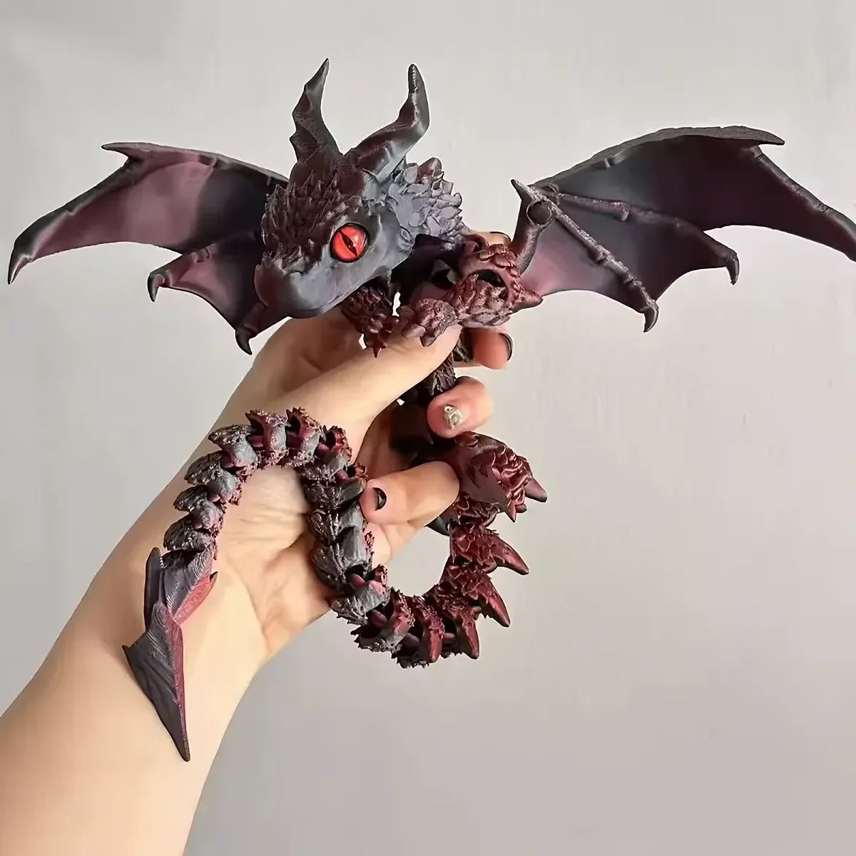 Figurine de Dragon Art Déco avec Chariot Ailé - Sculpture Résine Impression 3D à Yeux Aléatoires - Décor de Table Thème Animal Unique - RukaCraft