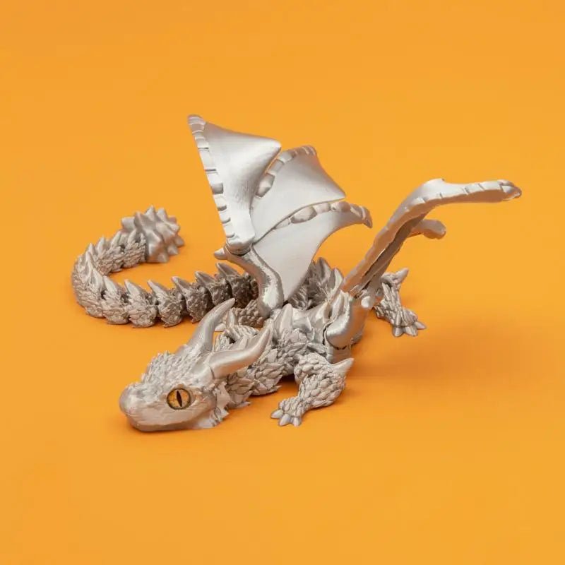 Figurine de Dragon Art Déco avec Chariot Ailé - Sculpture Résine Impression 3D à Yeux Aléatoires - Décor de Table Thème Animal Unique - RukaCraft