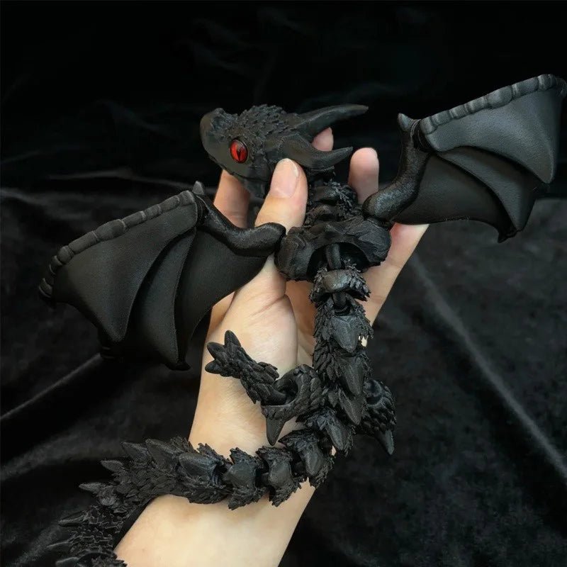 Figurine de Dragon Art Déco avec Chariot Ailé - Sculpture Résine Impression 3D à Yeux Aléatoires - Décor de Table Thème Animal Unique - RukaCraft