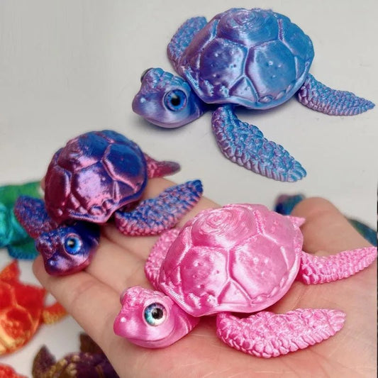 Figurine de Tortue de Mer Articulée | Modèle 3D Imprimé - Décoration de Bureau Moderne - RukaCraft