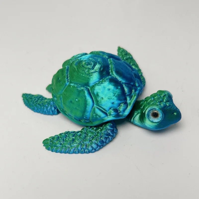 Figurine de Tortue de Mer Articulée | Modèle 3D Imprimé - Décoration de Bureau Moderne - RukaCraft