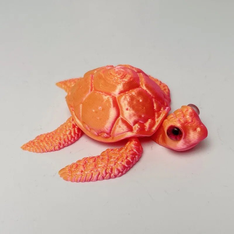 Figurine de Tortue de Mer Articulée | Modèle 3D Imprimé - Décoration de Bureau Moderne - RukaCraft