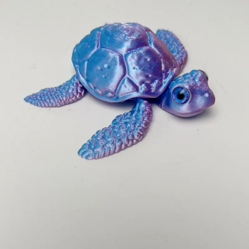 Figurine de Tortue de Mer Articulée | Modèle 3D Imprimé - Décoration de Bureau Moderne - RukaCraft