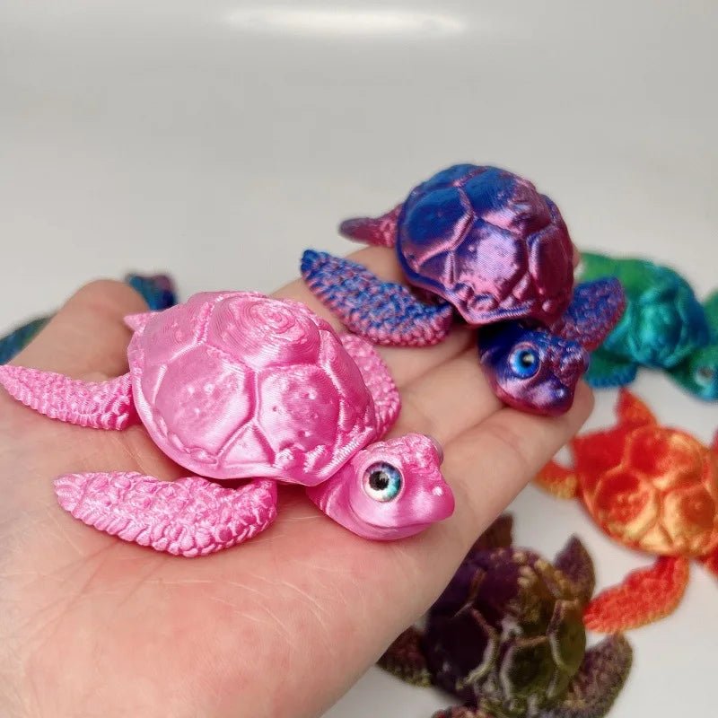 Figurine de Tortue de Mer Articulée | Modèle 3D Imprimé - Décoration de Bureau Moderne - RukaCraft