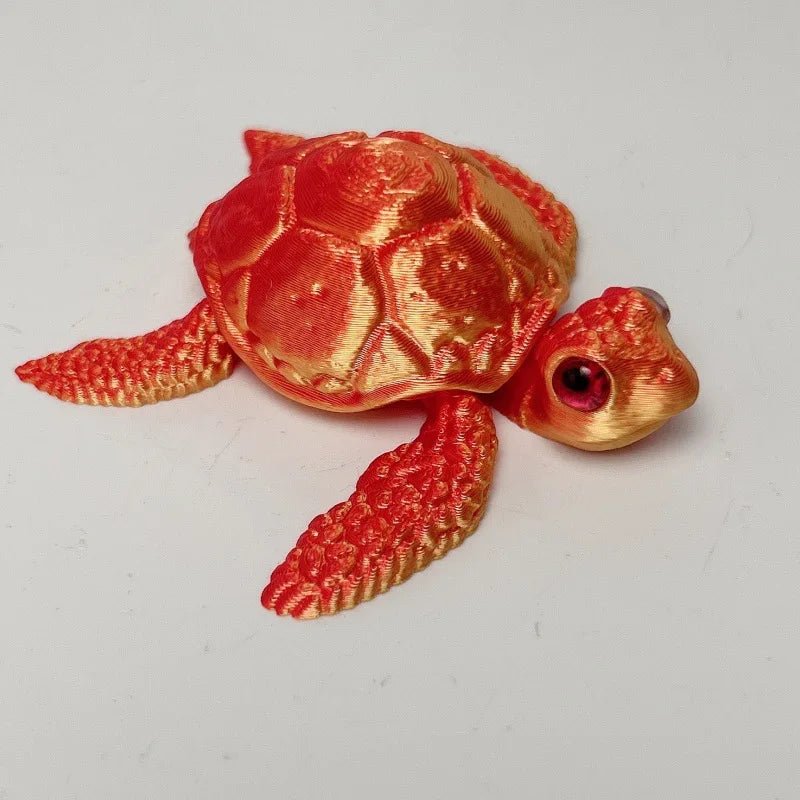 Figurine de Tortue de Mer Articulée | Modèle 3D Imprimé - Décoration de Bureau Moderne - RukaCraft