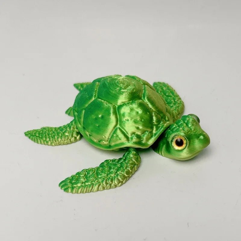 Figurine de Tortue de Mer Articulée | Modèle 3D Imprimé - Décoration de Bureau Moderne - RukaCraft