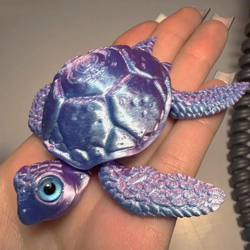 Figurine de Tortue de Mer Articulée | Modèle 3D Imprimé - Décoration de Bureau Moderne - RukaCraft