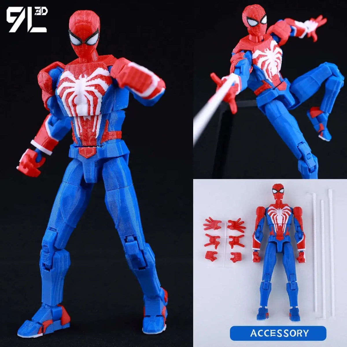 Figurine Deadpool Articulée 9L3D 14cm | Personnage Marvel - Collection Modèle 3D Pièces Interchangeables | Impression 3D - RukaCraft