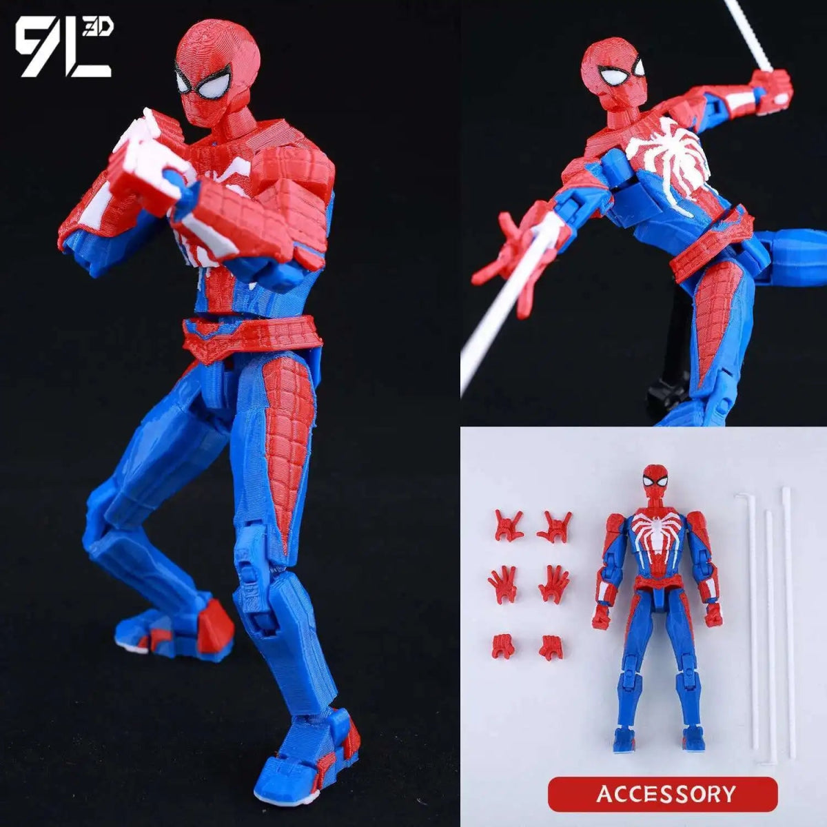 Figurine Deadpool Articulée 9L3D 14cm | Personnage Marvel - Collection Modèle 3D Pièces Interchangeables | Impression 3D - RukaCraft