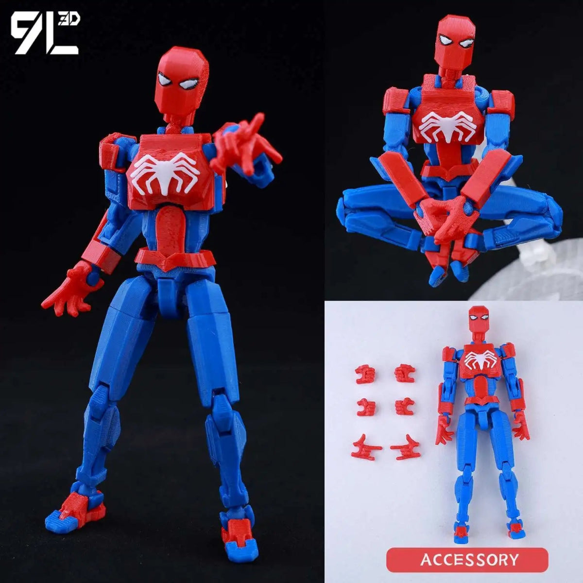 Figurine Deadpool Articulée 9L3D 14cm | Personnage Marvel - Collection Modèle 3D Pièces Interchangeables | Impression 3D - RukaCraft