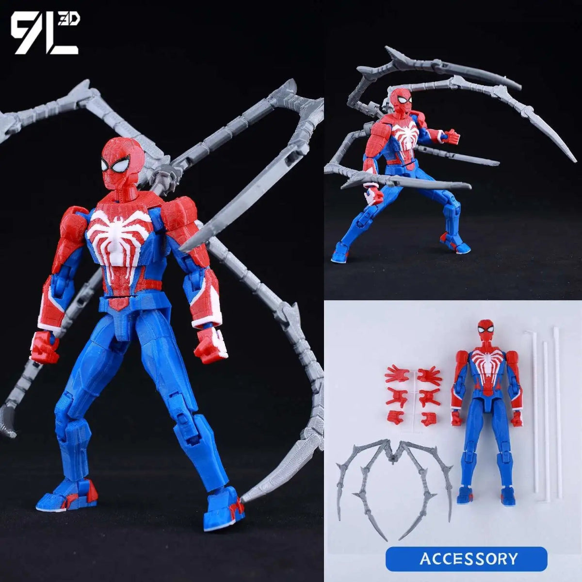 Figurine Deadpool Articulée 9L3D 14cm | Personnage Marvel - Collection Modèle 3D Pièces Interchangeables | Impression 3D - RukaCraft