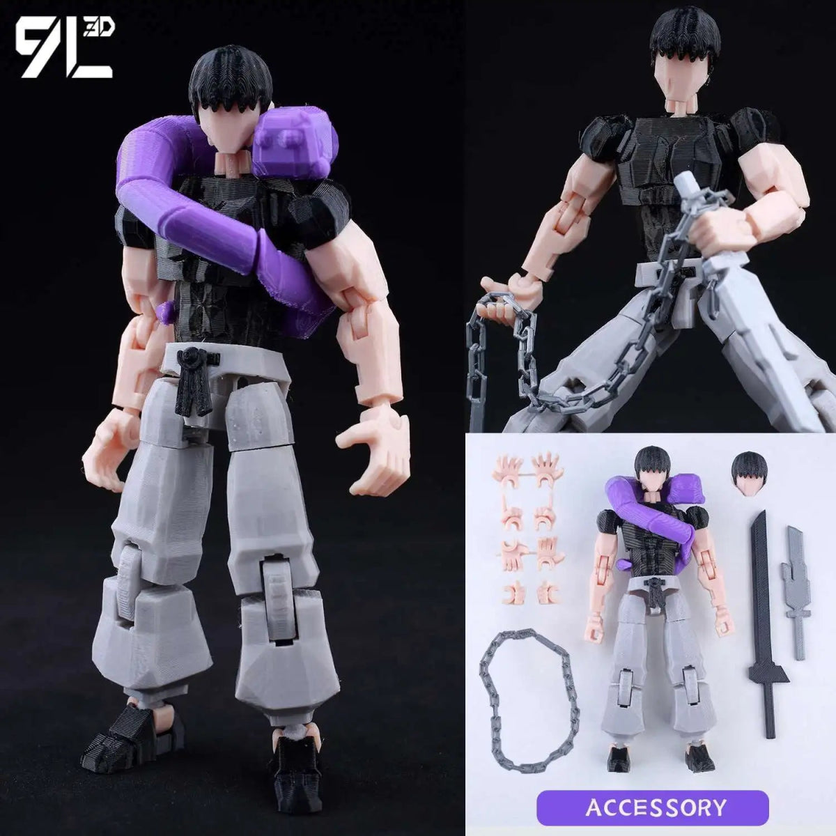 Figurine Demon Slayer Mahoraga 14cm Articulée | Modèle 9L3D Collection - Pièces Interchangeables | Impression 3D - RukaCraft
