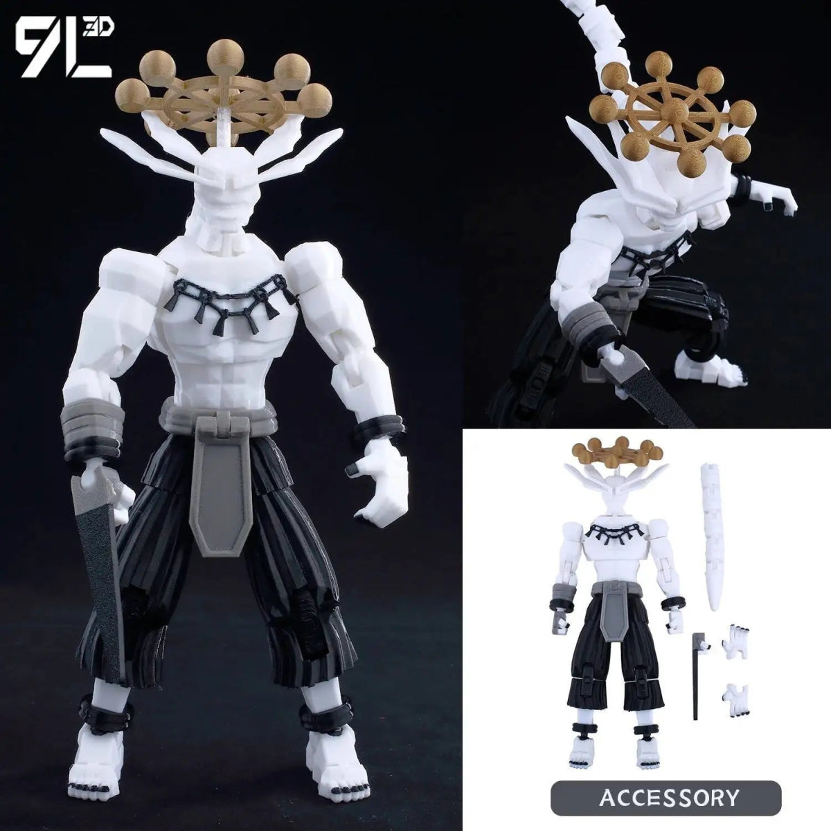 Figurine Demon Slayer Mahoraga 14cm Articulée | Modèle 9L3D Collection - Pièces Interchangeables | Impression 3D - RukaCraft