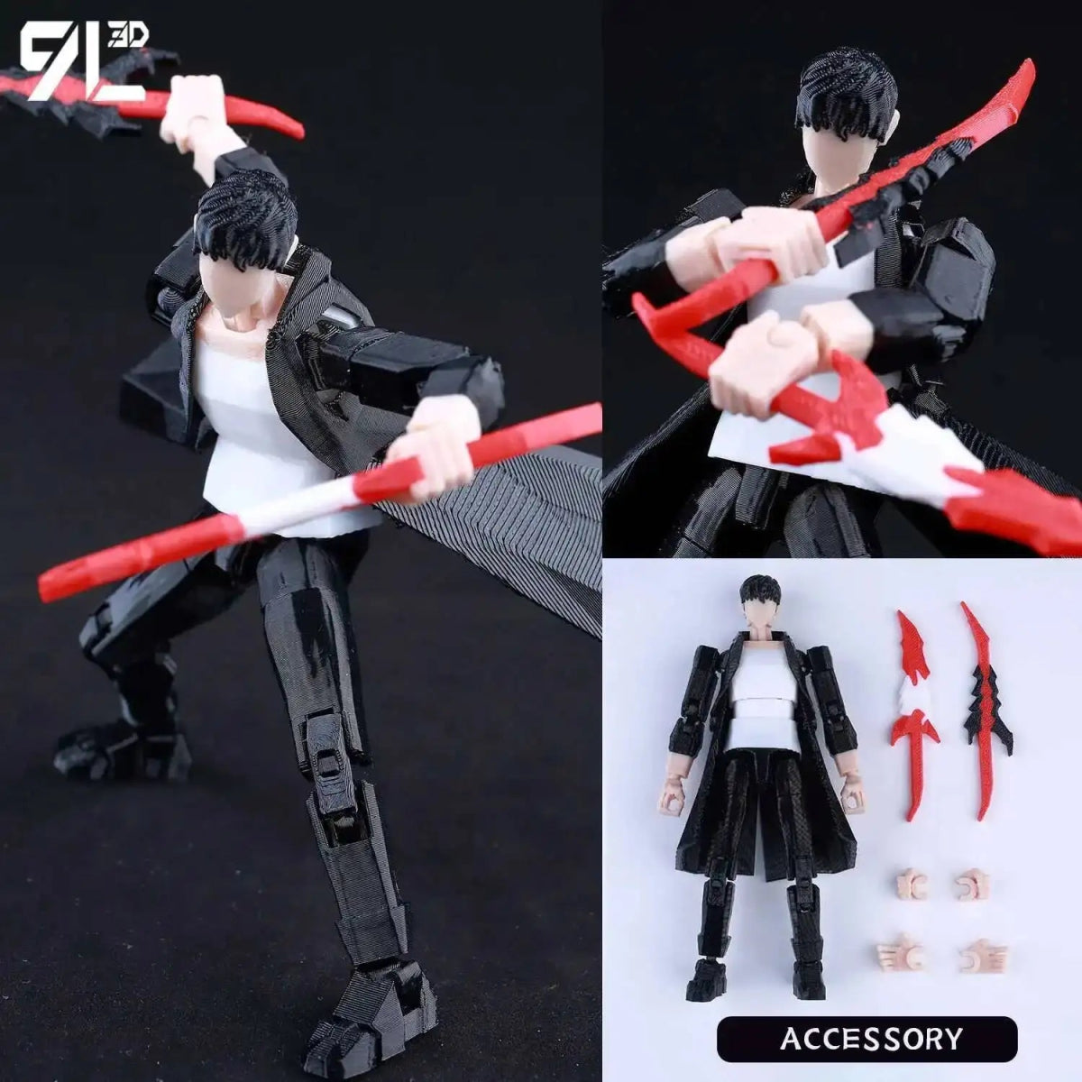 Figurine Demon Slayer Mahoraga 14cm Articulée | Modèle 9L3D Collection - Pièces Interchangeables | Impression 3D - RukaCraft