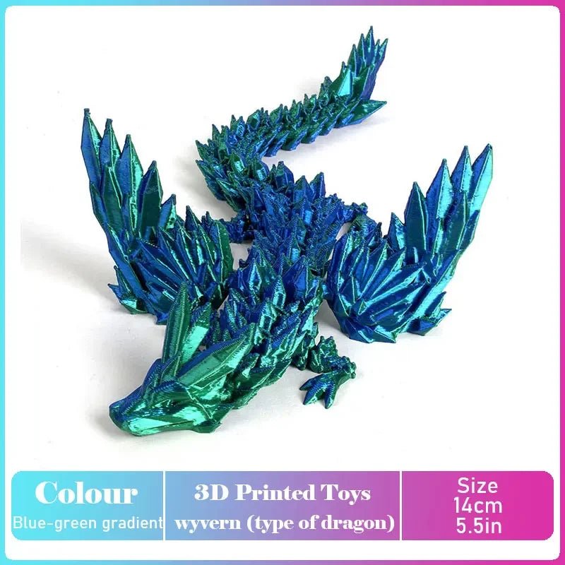 Figurine Dragon Articulée Imprimée en 3D | Modèle Décoratif avec Joints Mobiles | PLA Écologique - RukaCraft