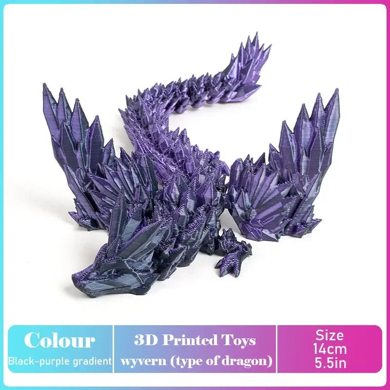 Figurine Dragon Articulée Imprimée en 3D | Modèle Décoratif avec Joints Mobiles | PLA Écologique - RukaCraft