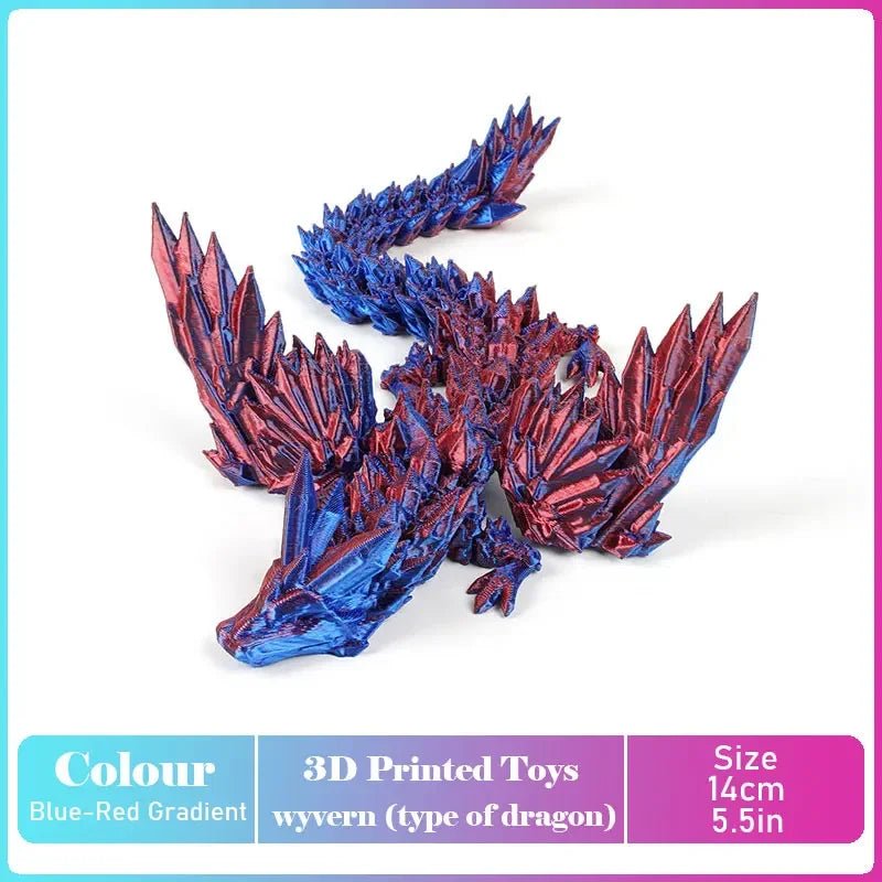 Figurine Dragon Articulée Imprimée en 3D | Modèle Décoratif avec Joints Mobiles | PLA Écologique - RukaCraft