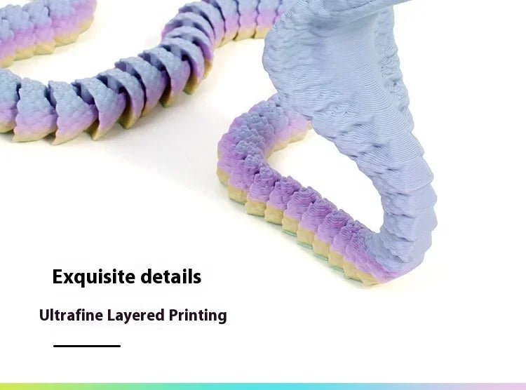 Figurine Dragon Articulée Imprimée en 3D | Modèle Décoratif avec Joints Mobiles | PLA Écologique - RukaCraft
