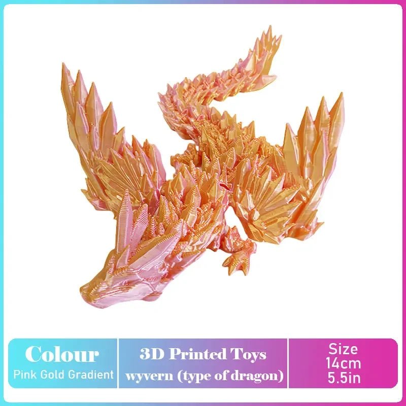 Figurine Dragon Articulée Imprimée en 3D | Modèle Décoratif avec Joints Mobiles | PLA Écologique - RukaCraft