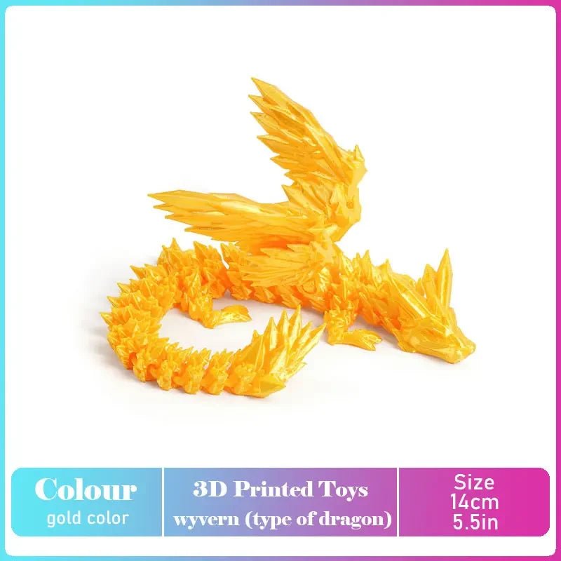 Figurine Dragon Articulée Imprimée en 3D | Modèle Décoratif avec Joints Mobiles | PLA Écologique - RukaCraft