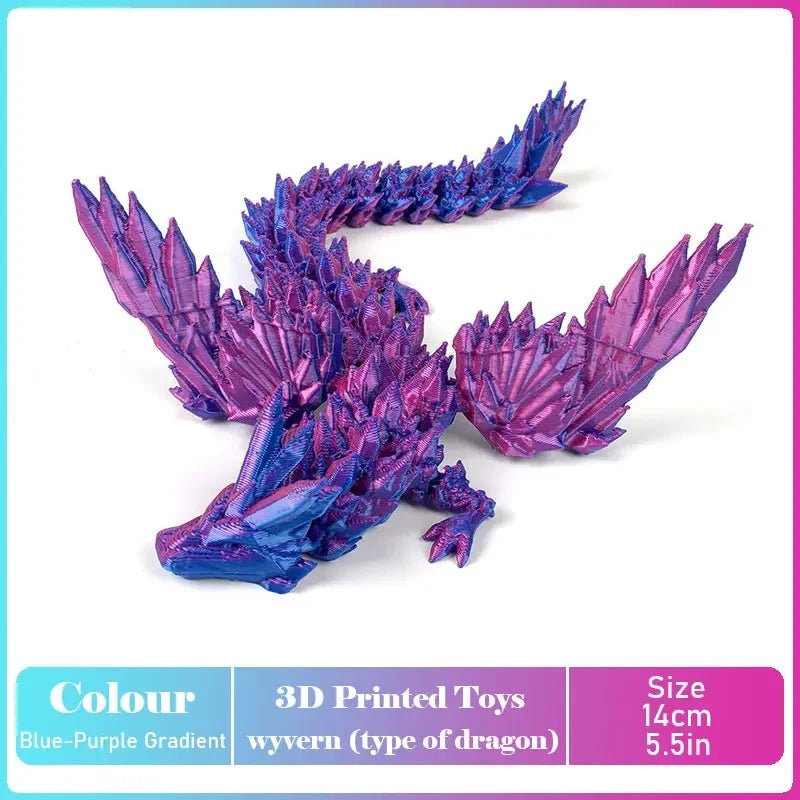 Figurine Dragon Articulée Imprimée en 3D | Modèle Décoratif avec Joints Mobiles | PLA Écologique - RukaCraft