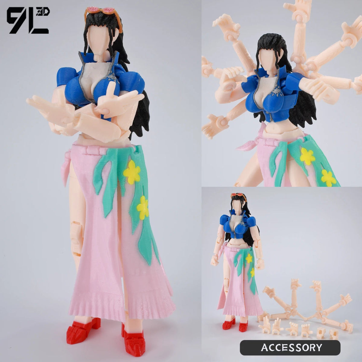 Figurine ONE PIECE Articulée 14cm | Zoro, Ace, Luffy - Modèle Collection 3D Pièces Interchangeables | Impression 3D - RukaCraft