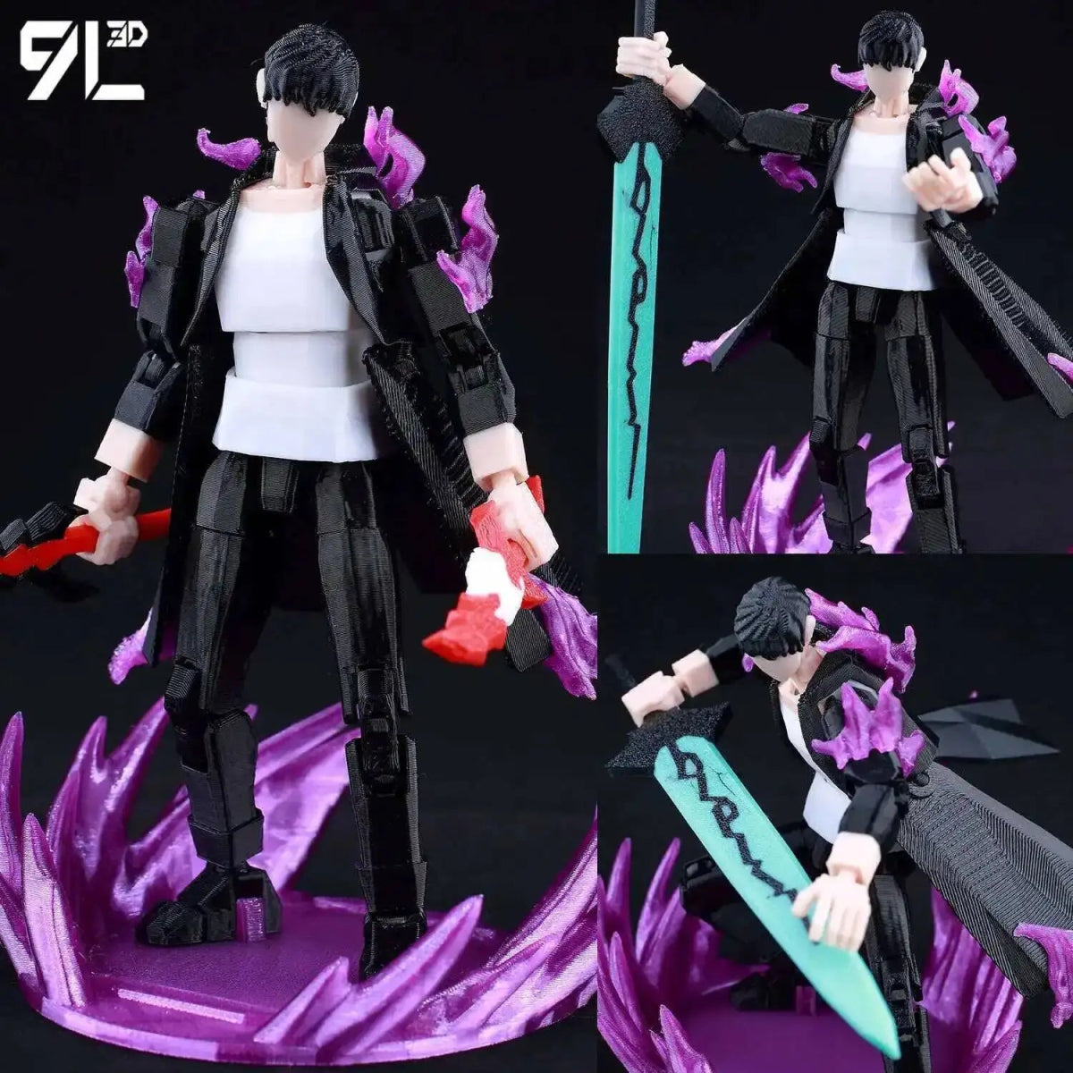 Figurine ONE PIECE Articulée 14cm | Zoro, Ace, Luffy - Modèle Collection 3D Pièces Interchangeables | Impression 3D - RukaCraft