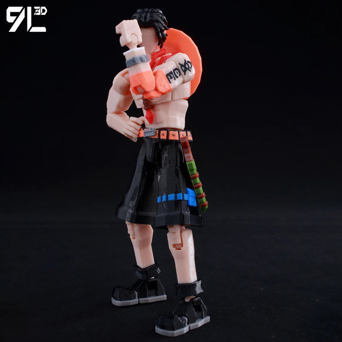 Figurine ONE PIECE Articulée 14cm | Zoro, Ace, Luffy - Modèle Collection 3D Pièces Interchangeables | Impression 3D - RukaCraft