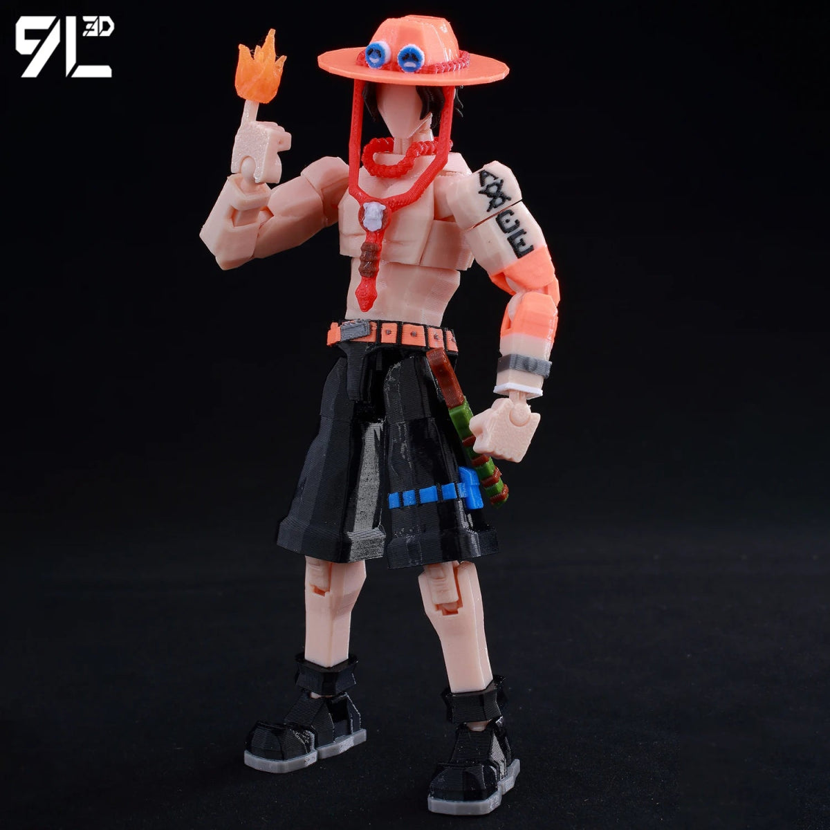 Figurine ONE PIECE Articulée 14cm | Zoro, Ace, Luffy - Modèle Collection 3D Pièces Interchangeables | Impression 3D - RukaCraft