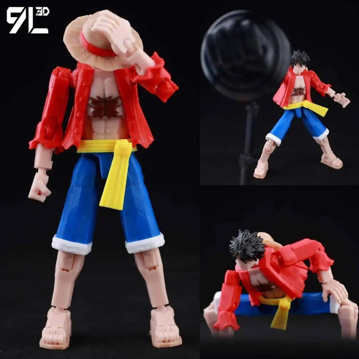 Figurine ONE PIECE Articulée 14cm | Zoro, Ace, Luffy - Modèle Collection 3D Pièces Interchangeables | Impression 3D - RukaCraft