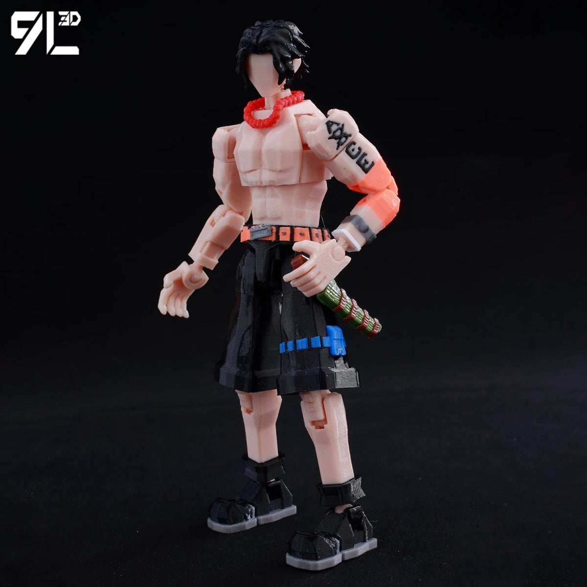 Figurine ONE PIECE Articulée 14cm | Zoro, Ace, Luffy - Modèle Collection 3D Pièces Interchangeables | Impression 3D - RukaCraft