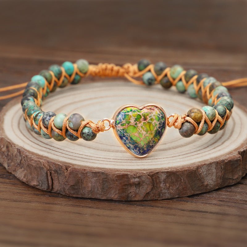 🌟 Handmade Creative Woven Bracelet Love Stone Winding Bracelet — Earth’s Whisper, Heart’s Journey 🌟 - RukaCraft