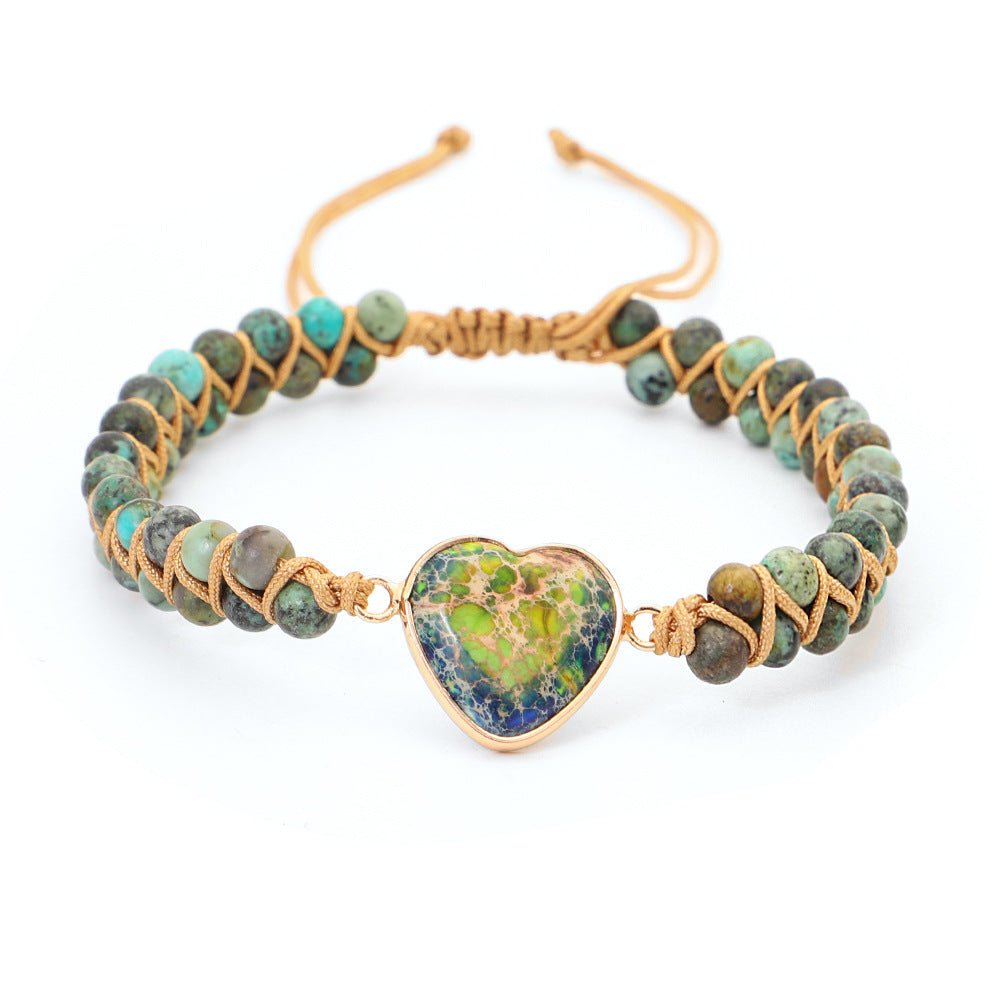 🌟 Handmade Creative Woven Bracelet Love Stone Winding Bracelet — Earth’s Whisper, Heart’s Journey 🌟 - RukaCraft