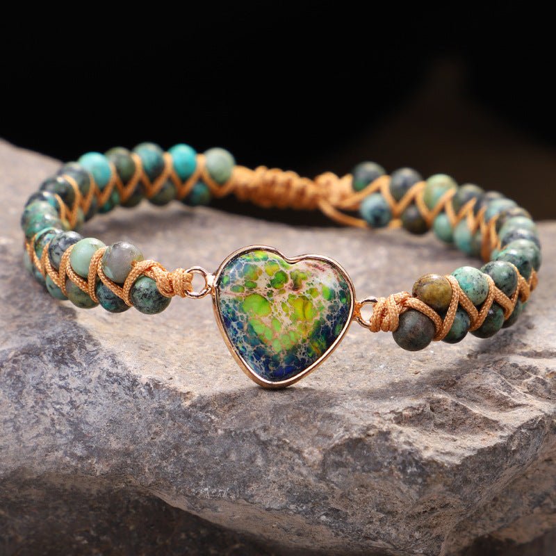 🌟 Handmade Creative Woven Bracelet Love Stone Winding Bracelet — Earth’s Whisper, Heart’s Journey 🌟 - RukaCraft