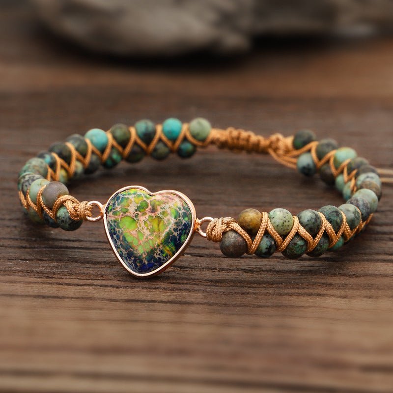 🌟 Handmade Creative Woven Bracelet Love Stone Winding Bracelet — Earth’s Whisper, Heart’s Journey 🌟 - RukaCraft