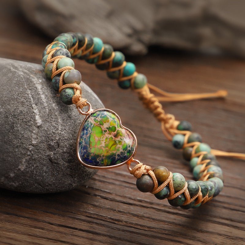 🌟 Handmade Creative Woven Bracelet Love Stone Winding Bracelet — Earth’s Whisper, Heart’s Journey 🌟 - RukaCraft
