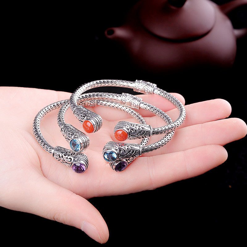 Handmade Indonesian style ladies topaz bracelet - RukaCraft
