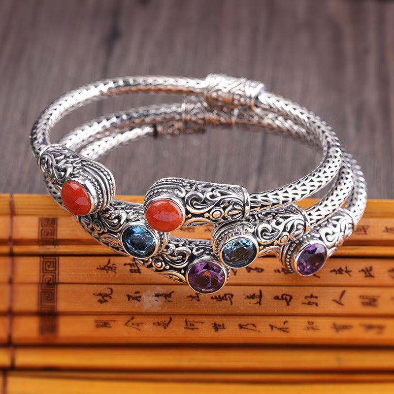 Handmade Indonesian style ladies topaz bracelet - RukaCraft